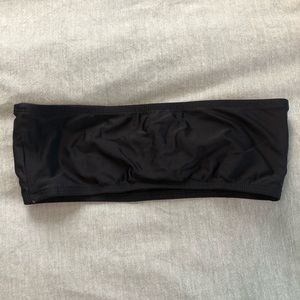 Fashion Nova Black Bandeu Bathing Suit Top